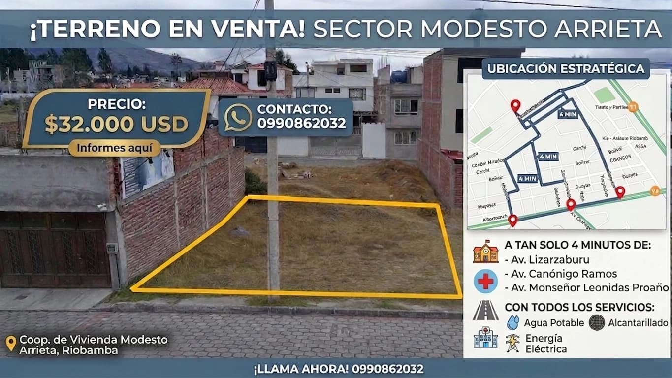 Terreno en venta en Riobamba, CHIMBORAZO