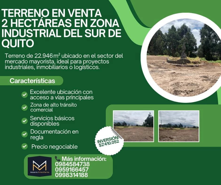 Terreno en venta en Quito, Pichincha