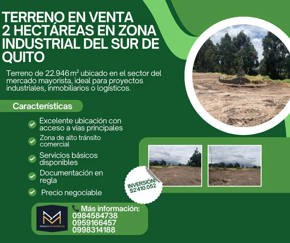 Terreno en venta en Quito, Pichincha