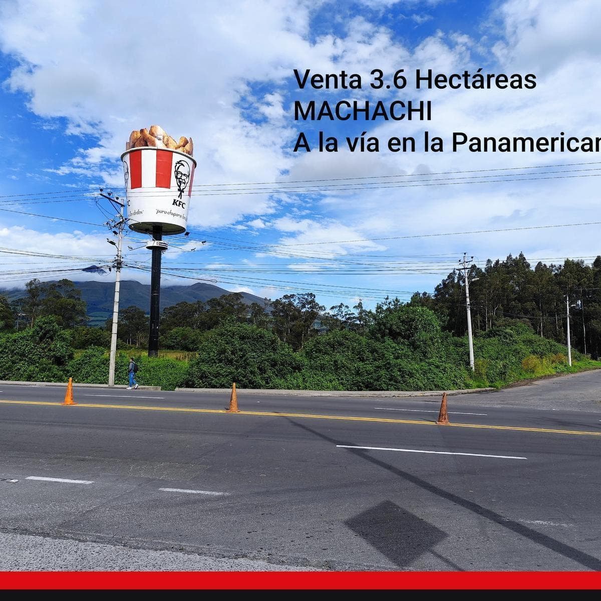 Terreno Esquinero 3.6 Hectáreas en Venta Sobre La Panamericana, Machachi — imagen 1