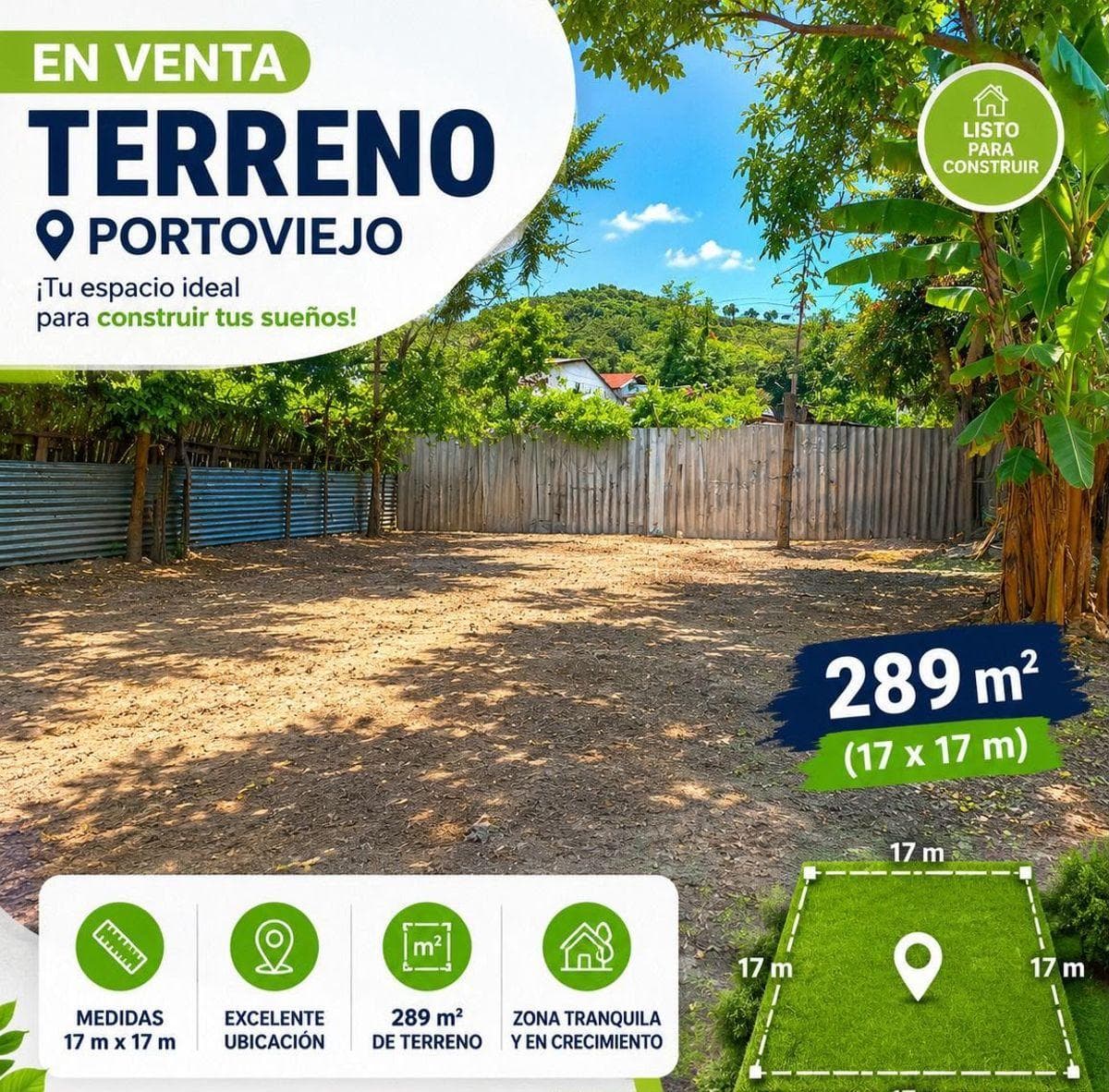 Vendo Hermoso Terreno en Los Tamarindos Portoviejo, Manabí — imagen 2