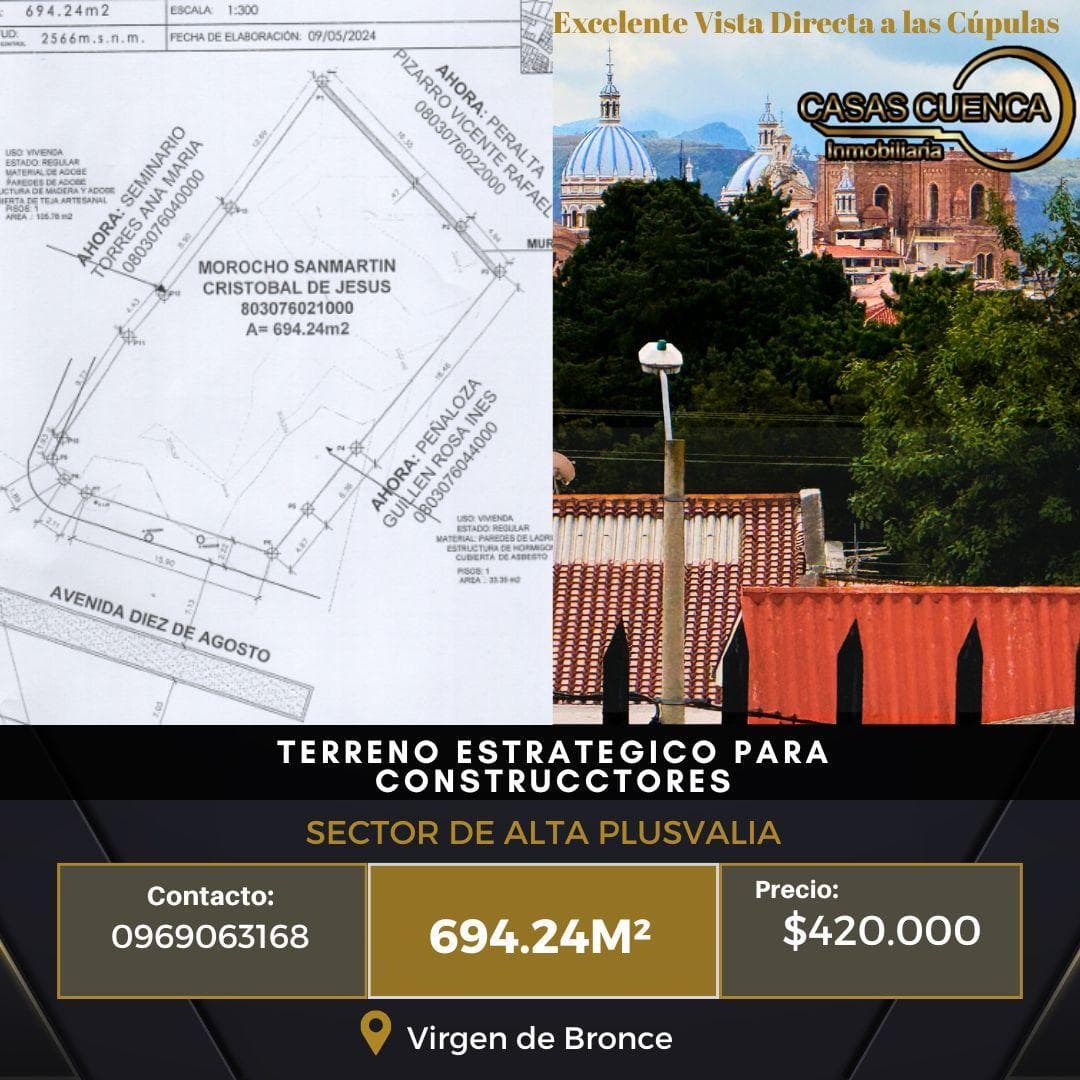 Reservado - Terreno Ideal Para Inversion Excelente Ubicacion V. Bronce (T311), Azuay — imagen 1