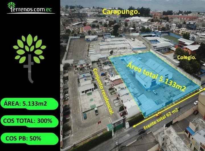Venta de Terreno en Carapungo de 5,133 m², Para Proyectos Inmobiliarios, Cerca Al Portal Shopping. Provincia de Pichincha — imagen 1