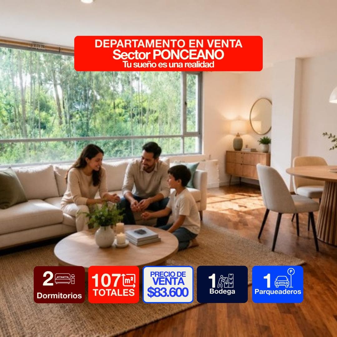 Acogedor Departamento en Ponceano a Una Cuadra del Supermaxi — imagen 1
