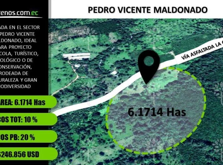 Terreno en venta en Pedro Vicente Maldonado, Pichincha