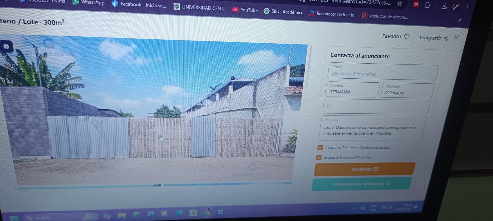 AMPLIO TERRENO DE 300 METROS — imagen 4