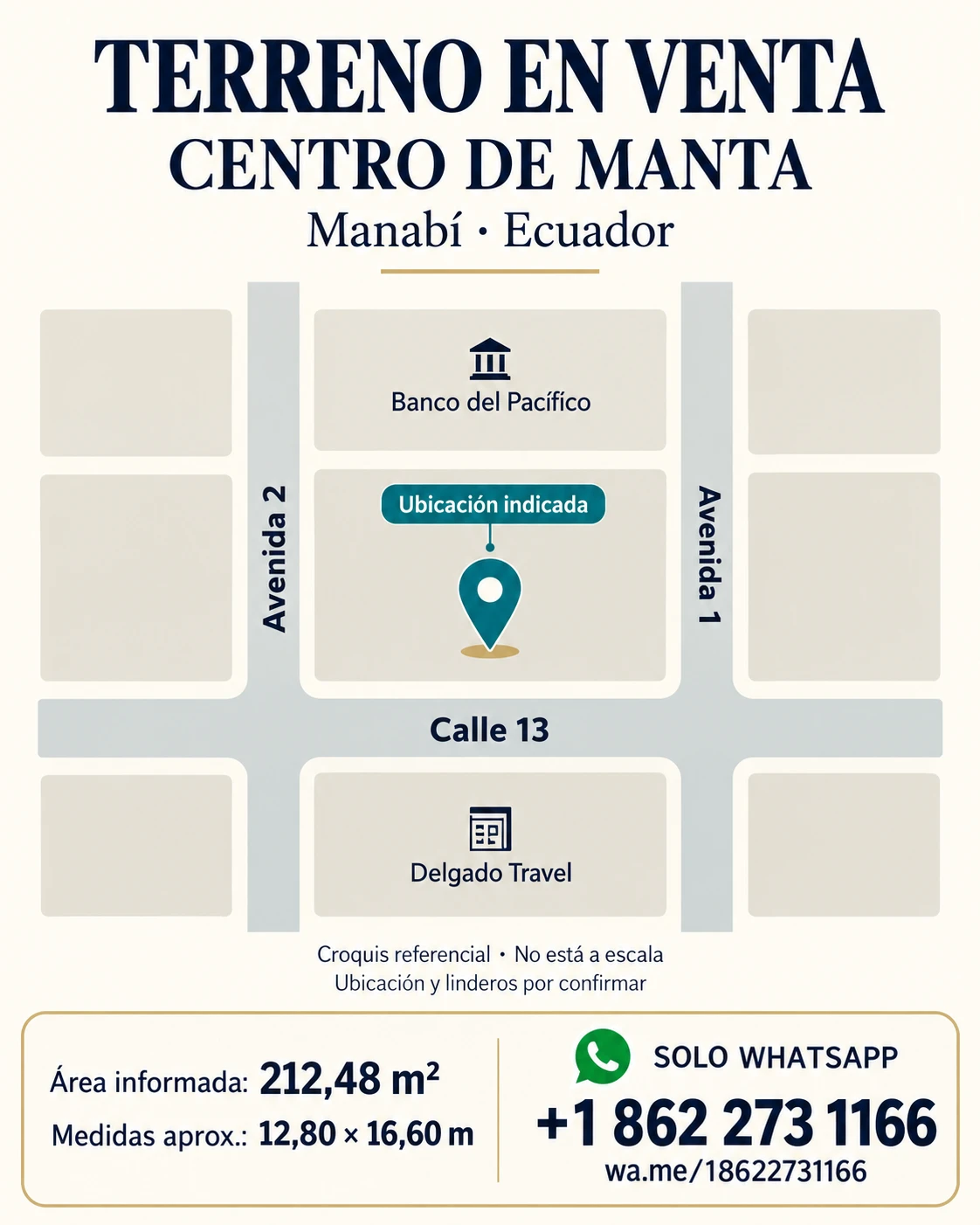 Terreno en venta en Manta, Manabí