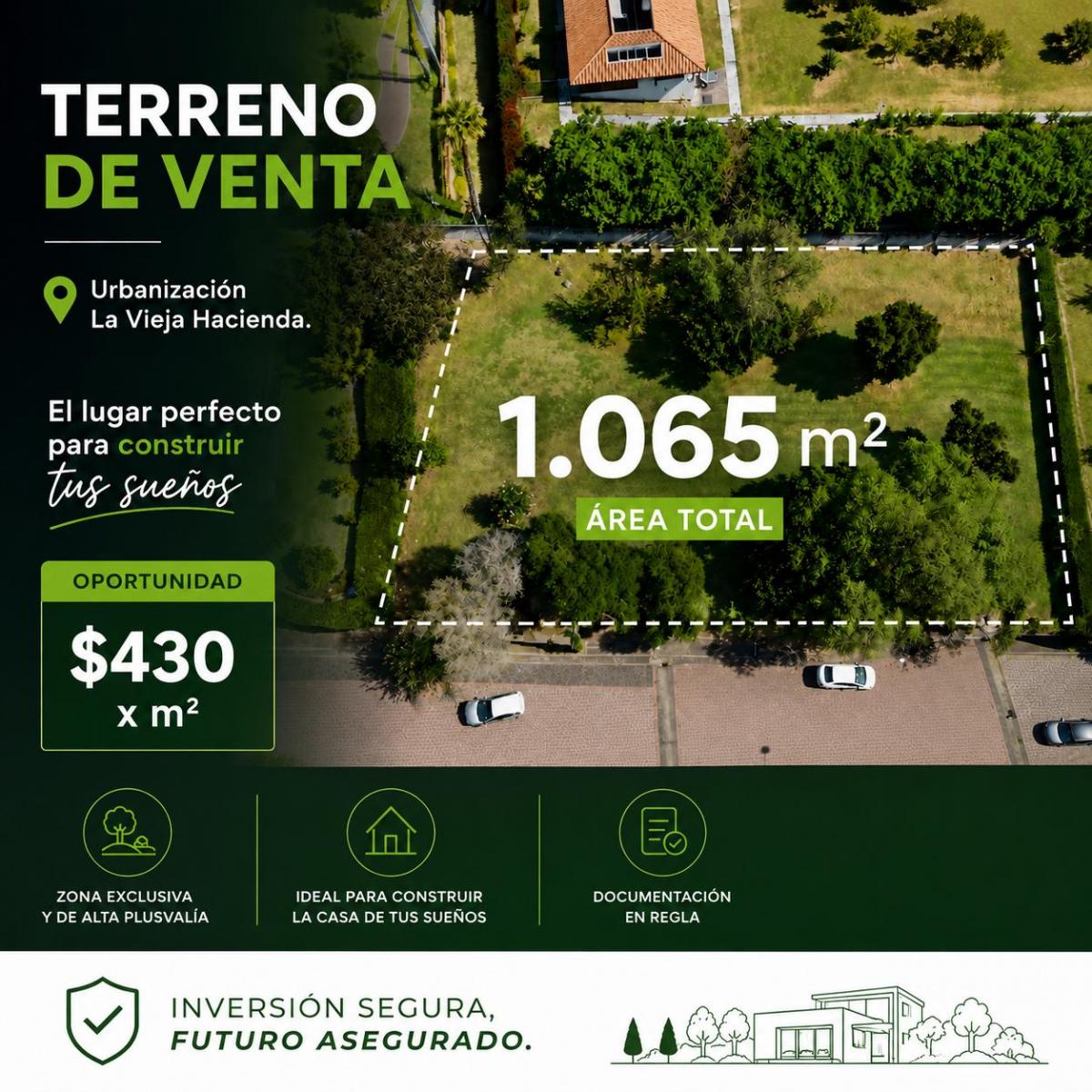 Cumbaya - La Vieja Hacienda. Lote de Oportunidad 1.065 m² X $430 X M1 — imagen 5
