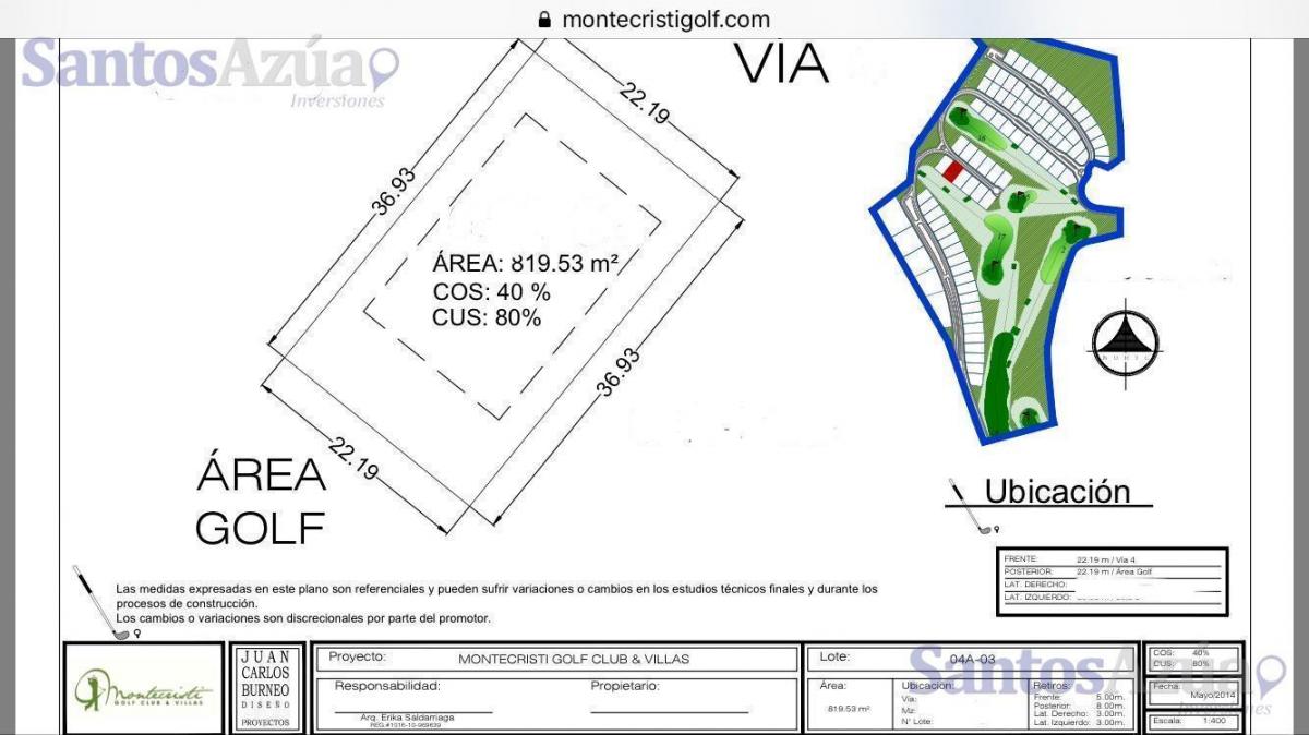 Montecristi Golf Condominio Terreno con Hermosa Vista Al Campo Sb, Manabí — imagen 4