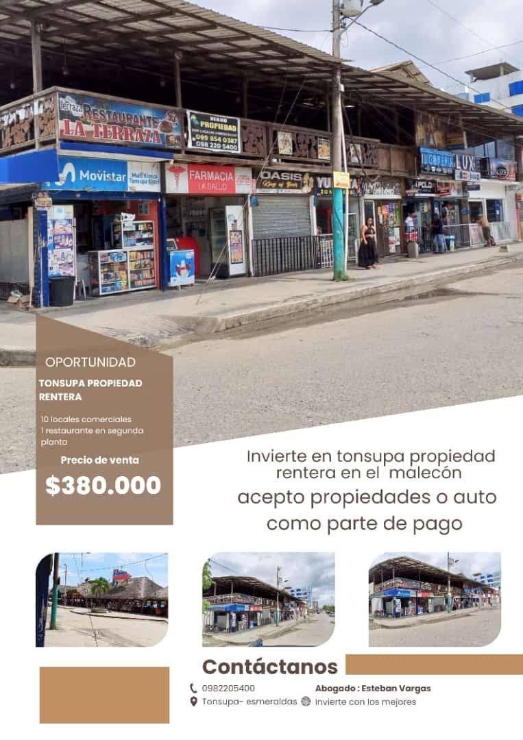 Vendo o Cambio Propiedad Rentera Casa Comercial 10 Locales, en El Malecon de Tonsupa — imagen 5