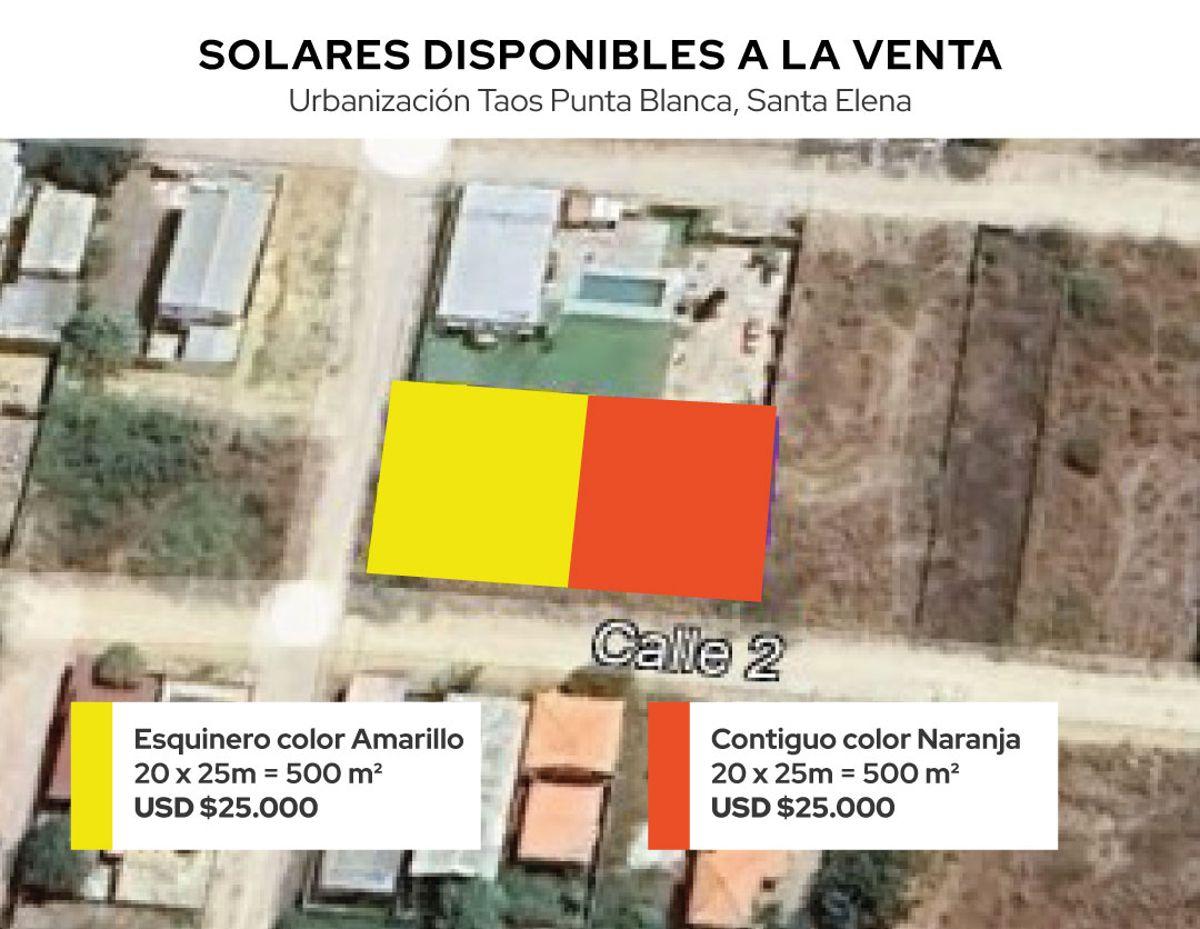 Terreno Esquinero en Venta de 500 m² - Urbanización Taos, Punta Blanca, Santa Elena — imagen 10