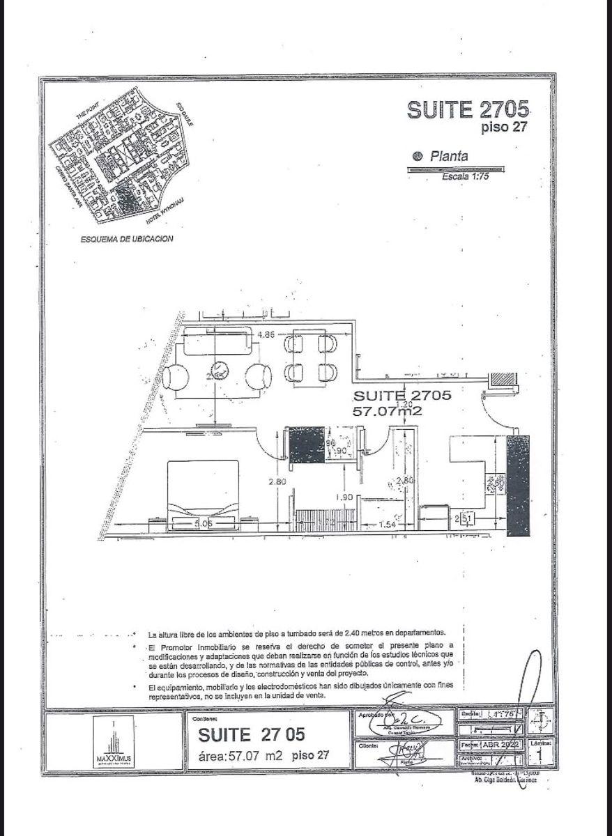 Suite con Vista Panoramico Piso 27 en Venta, Maxximus Puerto Santana, Guayas — imagen 8
