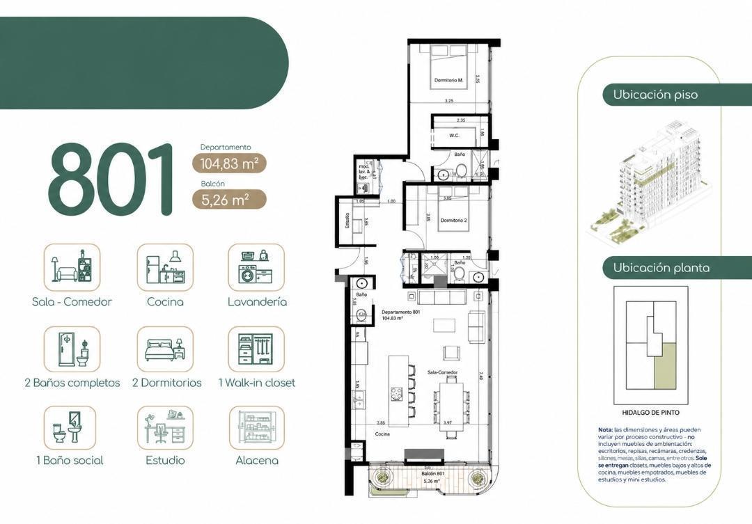 Aef Venta Departamento 2 Dorm. con Balcon en Quito Tennis — imagen 7