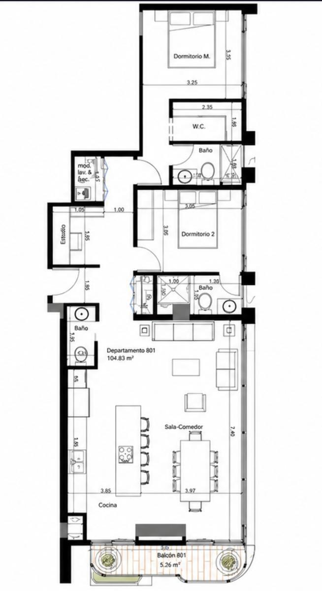 Aef Venta Departamento 2 Dorm. con Balcon en Quito Tennis — imagen 5