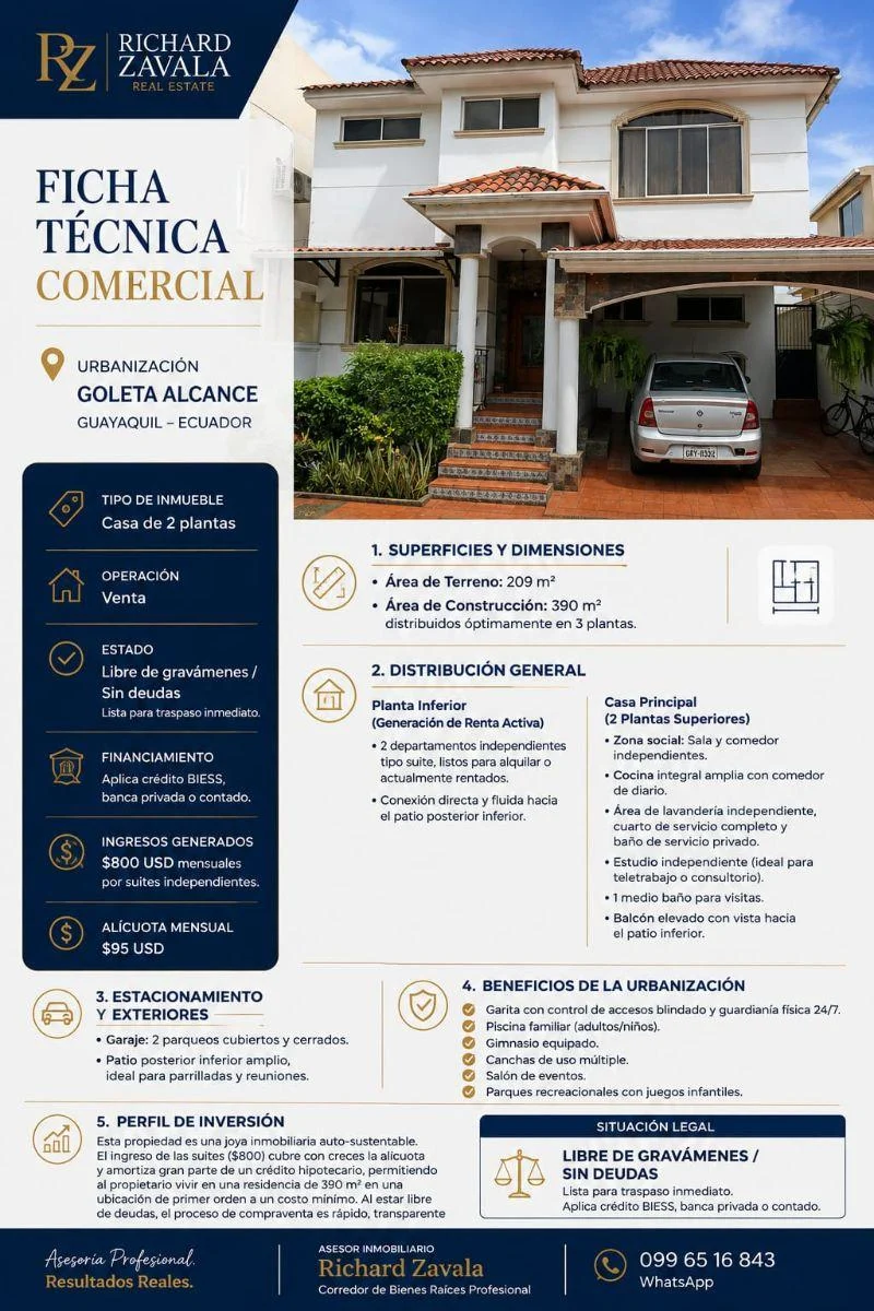 Está Propiedad Es Una Joya Inmobiliaria Auto - Sustentable. con Sus 390 m² de Construcción. Guayas — imagen 10
