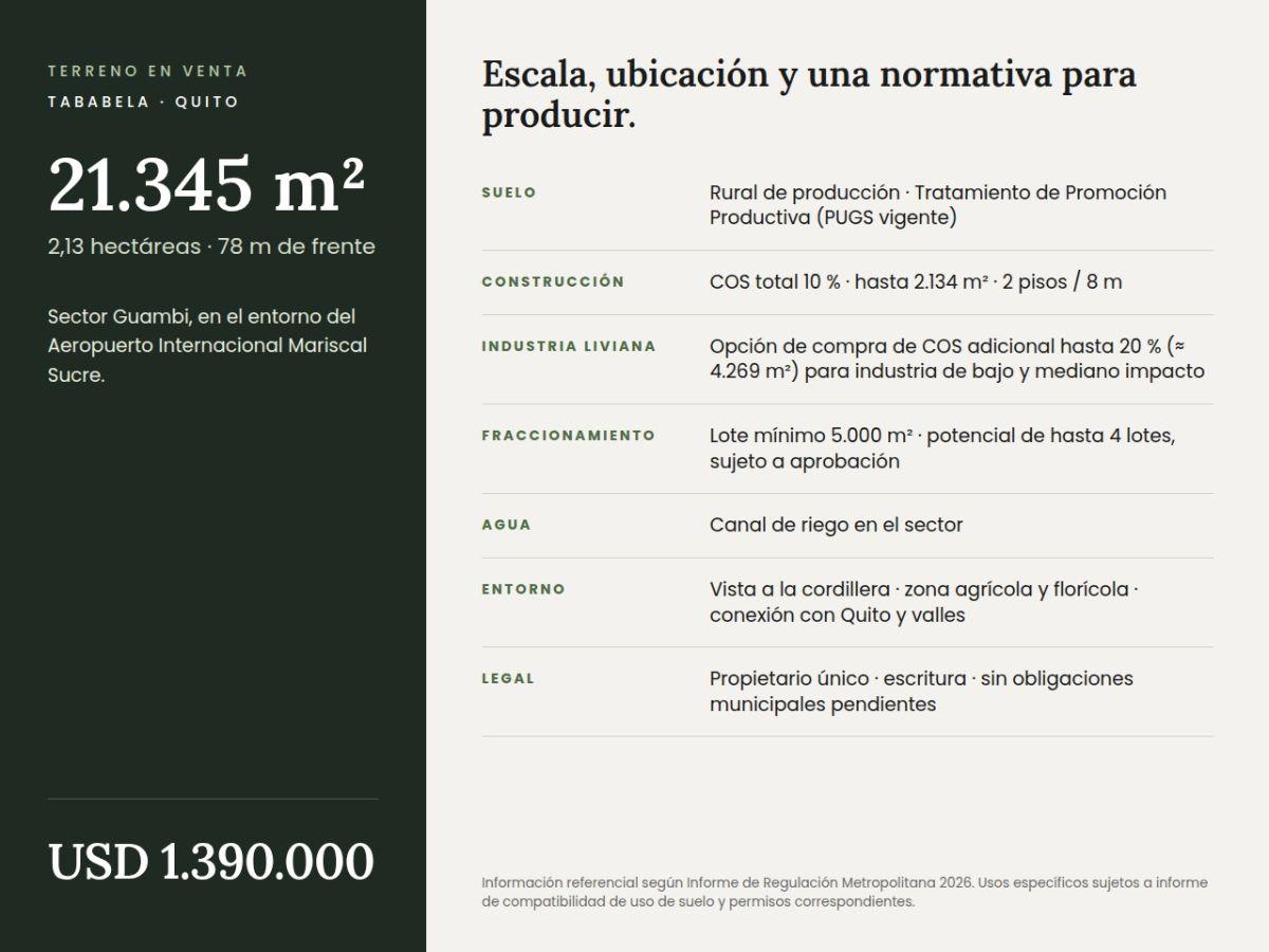Terreno en Venta 21.345 m² en Tababela, a Minutos del Aeropuerto — imagen 6