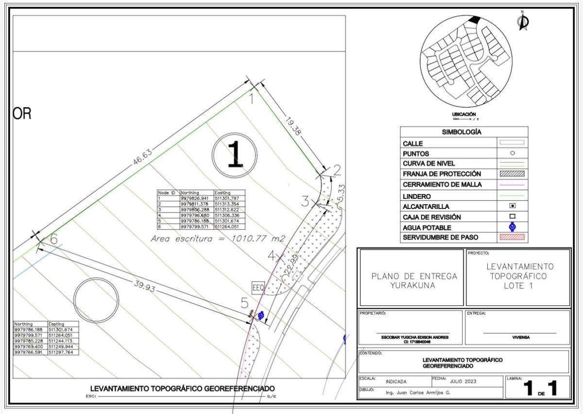 Terreno 1010 m Sector Collaqui, Urbanización Yarakuna, Tumbaco — imagen 9