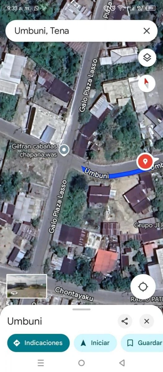 Umbuni y Galo Plaza, Se Vende Terreno Esquinero, Napo — imagen 5