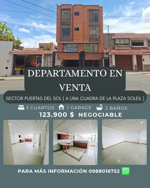 Departamento(negociable) en Puertas del sol, a una cuadra de la plaza Soleil — imagen 2