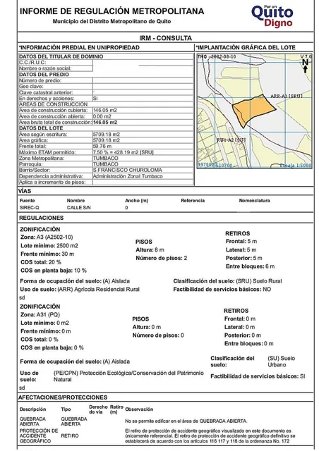 Terreno 5700 m² Sector Churoloma Tumbaco — imagen 3