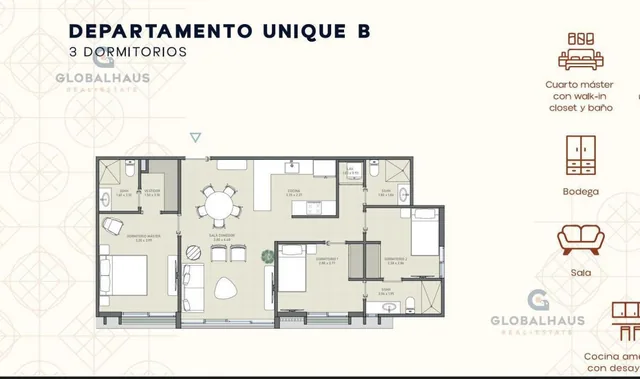 Venta Departamento de Estreno Urb. Bosko, Via La Costa Km 16.5, Guayaquil 3 Habitaciones, A. N. Guayas — imagen 3