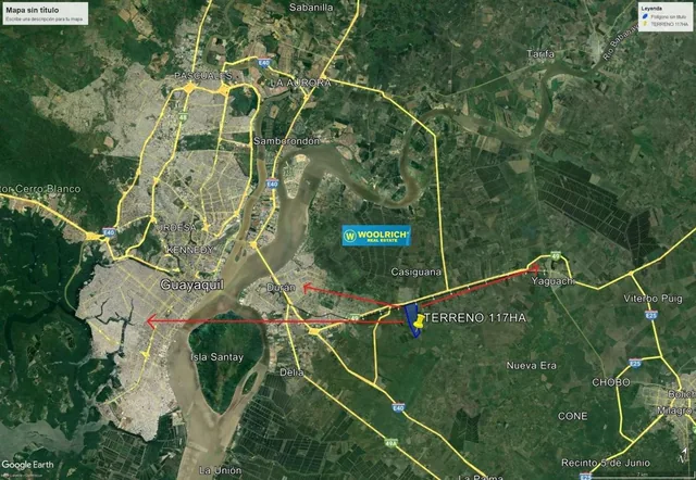 Frente a Piady, Vendo Macrolote, Via Duran Yaguachi, 118 Ha/uso Suelo Industrial, Guayas — imagen 2