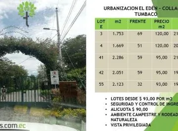 Terreno de Venta en Tumbaco 2.286 m² Urbanización El Edén, Collaqui — imagen 5