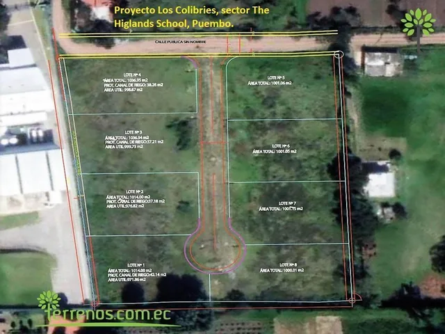 Venta de Terreno 1.014 m². Puembo, Proyecto Los Colibríes, Lote No.1. Provincia de Pichincha — imagen 2